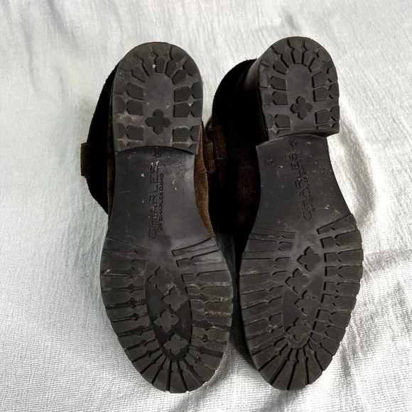 Suede Cowboy Chocolate Brown Boots Plaid Lined Women 5.5 Western Ranch Soft NOTE - Picture 11 of 16